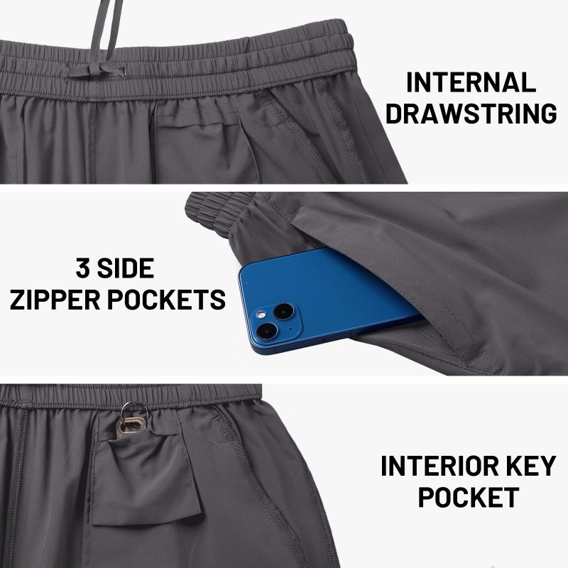 MIER Men's Lightweight Athletic Shorts Quick Dry Workout Gym Shorts with Back Pockets,7" Inseam,Dark Grey,S - Image 3